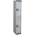 Svařovaná šatní skříň Acial, 2 oddíly, šířka 300 mm, kódový zámek, světle šedá