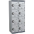 Svařovaná šatní skříň Acial, 2 sloupce, 8 boxů, 400 mm, kódový zámek, šedá/šedá