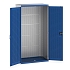 Dílenské skříně s perfo panely pro držáky na boxy/boxy, 200 x 105 x 65 cm, šedá-modrá