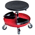 Dílenská stolička s kolečky, nízká, červená