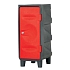 Plastová šatní skříň EMP, na nohách, 1 oddíl, červená