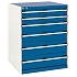 Dílenská zásuvková skříň, Bott SL-87, výška 100 cm, 6 zásuvek