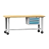 Mobilní dílenský stůl MPS3-815, 1500 x 800 x 880 mm, BUK, šedá-modrá