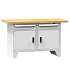 Modulární dílenský stůl PS1-3, 1500 x 700 x 880 mm, BUK, šedá-šedá