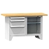Modulární dílenský stůl PS1-4, 1500 x 700 x 880 mm, BUK, šedá-šedá