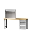 Skříň s roletou na pracovní desku, 930 x 220 x 1084 mm, šedá