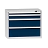 Zásuvková skříň ZC4, 1037 x 600 x 840 mm, šedá-tmavě modrá