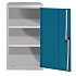 Kovová dílenská skříň Acial, 102 x 54 x 50 cm, šedá/modrá