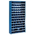 Kovový regál s děliči, 198x100x20 cm, 12 polic, modrý - Manutan Expert