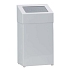 Kovový bílý odpadkový koš s výklopným víkem 50 l