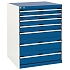 Dílenská zásuvková skříň, Bott SL-87, výška 100 cm, 7 zásuvek