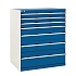 Dílenská zásuvková skříň, Bott SL-107, výška 120 cm, 7 zásuvek