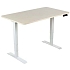 Výškově nastavitelný psací stůl Manutan Expert, bílá základna, šířka 140 cm, dub