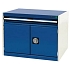 Dílenská zásuvková skříň Bott Cubio, 60 x 80 x 75 cm, 1 zásuvka, 1 skříňka, šedá-modrá