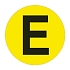 Kulatá samolepicí značka na zem, písmeno E