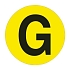 Kulatá samolepicí značka na zem, písmeno G