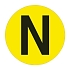 Kulatá samolepicí značka na zem, písmeno N