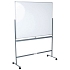 Mobilní bílá magnetická tabule Basic, oboustranná, 120 x 180 cm - Manutan Expert