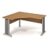 Rohový kancelářský stůl Cross, 160 x 120 x 75,5 cm, levé provedení, dezén buk