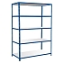 Kovový regál Rapid 2, 198 x 152,5 x 61 cm, 80 kg/police, 5 laminovaných polic, modrý