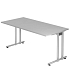 Kancelářský stůl Nomeris, 160 x 80 x 72 cm, rovné provedení, světle šedý