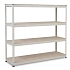 Kovový regál Rapid 1, 198 x 213,4 x 91,5 cm, 620 kg/police, 4 dřevotřískové police, pozink