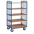 Vysoký policový vozík s bočnicemi do 200 kg, 5 polic