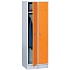 Svařovaná šatní skříň Daniel, 2 oddíly, cylindrický zámek, šedá/oranžová