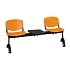Lavice ISO Plast, dvoumístná se stolkem, oranžová