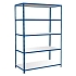 Kovový regál Rapid 2, 198 x 122 x 73 cm, 200 kg/police, 5 laminovaných polic, modrý