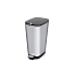Plastový odpadkový koš Chic, objem 45 l, stříbrný