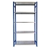 Kovový regál Herkules, základní, 200 x 100 x 50 cm, 750 kg, 5 polic, modrý