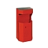 Kovový venkovní odpadkový koš Chafer s popelníkem, objem 50 l, červený