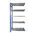 Kovový regál Herkules, přístavbový, 200 x 100 x 60 cm, 650 kg, 5 polic, modrý