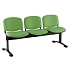 Koženková lavice Ida, třímístná, zelená