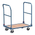 Plošinový vozík se dvěma sklopnými madly, do 250 kg, 84 x 45 x 94 cm, modrý