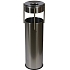 Kovový venkovní odpadkový koš Prestige Pillar s popelníkem, objem 15 l, lesklý nerez