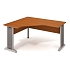 Rohový kancelářský stůl Cross, 160 x 120 x 75,5 cm, levé provedení, dezén třešeň