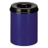 Kovový samozhášecí odpadkový koš Hole, objem 30 l, modrý