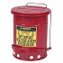 Kovový odpadkový koš pro hořlavé a nebezpečné látky, objem 23 l, červený