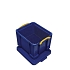 Plastový úložný box s víkem na klip, modrý, 35 l