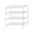 Drátěný regál Hefaistos, základní, 160 x 121,3 x 46 cm, 200 kg, 4 police, stříbrný