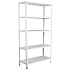 Kovový regál, základní, 188 x 100 x 40 cm, 325 kg, 5 polic, bílý