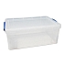 Plastový úložný box s víkem na klip, průhledný, 9 l