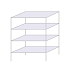 Drátěný regál Hefaistos, základní, 160 x 121,3 x 61 cm, 200 kg, 4 police, stříbrný