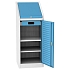 Dílenská skříň na nářadí, 2 police, 130 x 50 x 50 cm, šedá/modrá