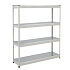 Kovový regál Rapid 1, 198 x 122 x 61 cm, 440 kg/police, 4 ocelové panely, pozink