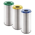 Sada 3 ks kovových odpadkových košů EKO na tříděný odpad, objem 3 x 45 l