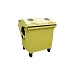 Plastová venkovní popelnice na tříděný odpad, objem 1 100 l, žlutá