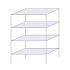 Drátěný regál Hefaistos, základní, 180 x 121,3 x 61 cm, 200 kg, 4 police, stříbrný